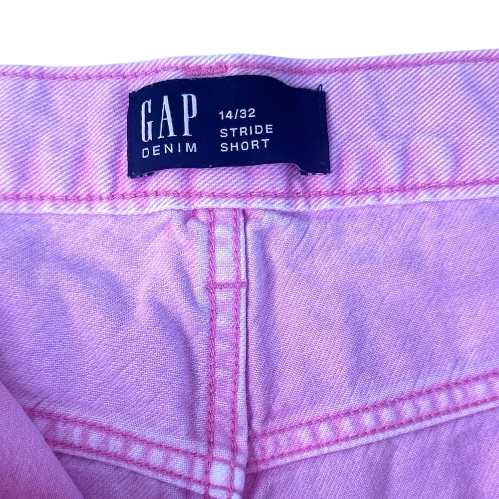 GAP Barbie Pink Shorts Denim Cotton Cut Off Zip Front Frayed Hem Womens Size 14 - Picture 4 of 7